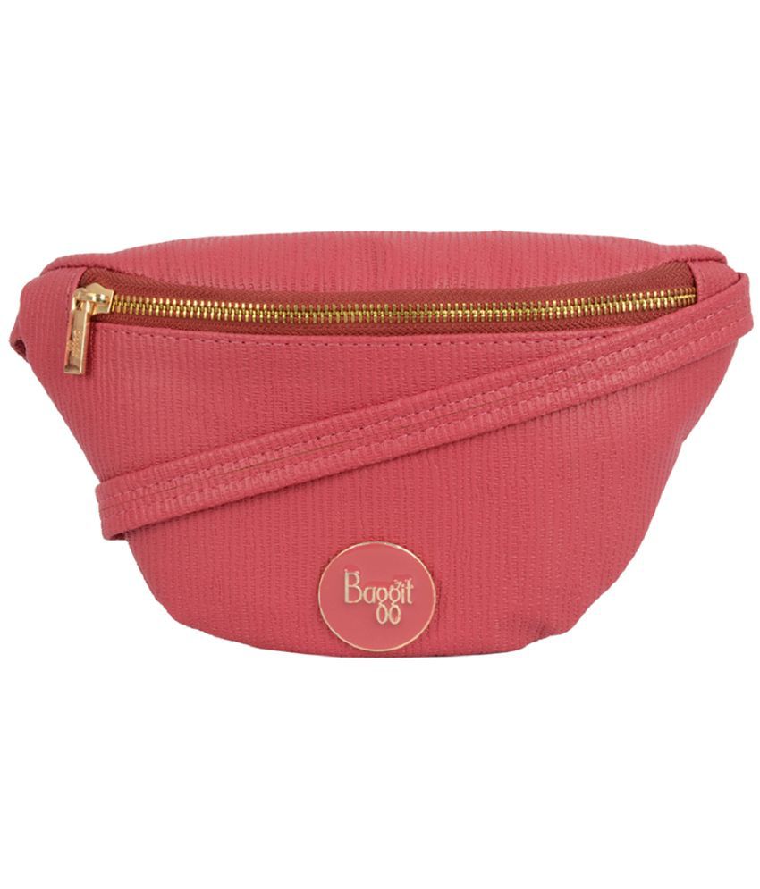     			Baggit Pink Faux Leather Sling Bag