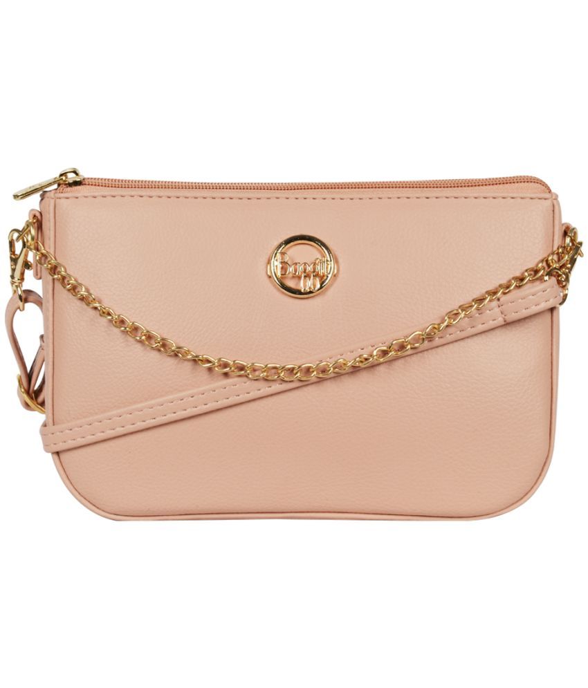     			Baggit Pink Faux Leather Sling Bag