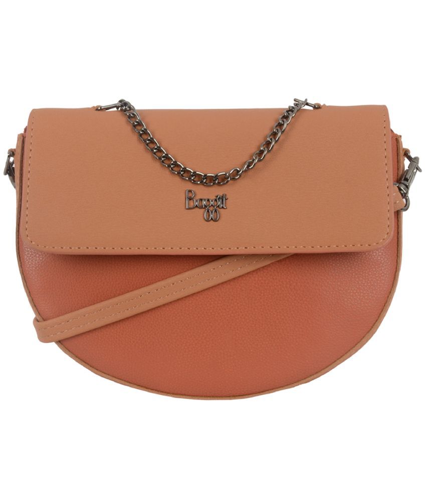     			Baggit Tan PU Sling Bag