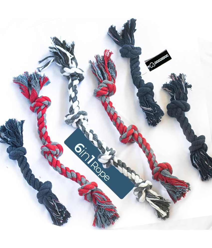     			DOGGIE DOG Attractive Twisted Cotton Poly Mix Chew Dog Rope Toys for Adult Large Dogs for Teething Suitable for Large Breed Aggressive chewers (6 Rope…MRP -1297 (Including tax)