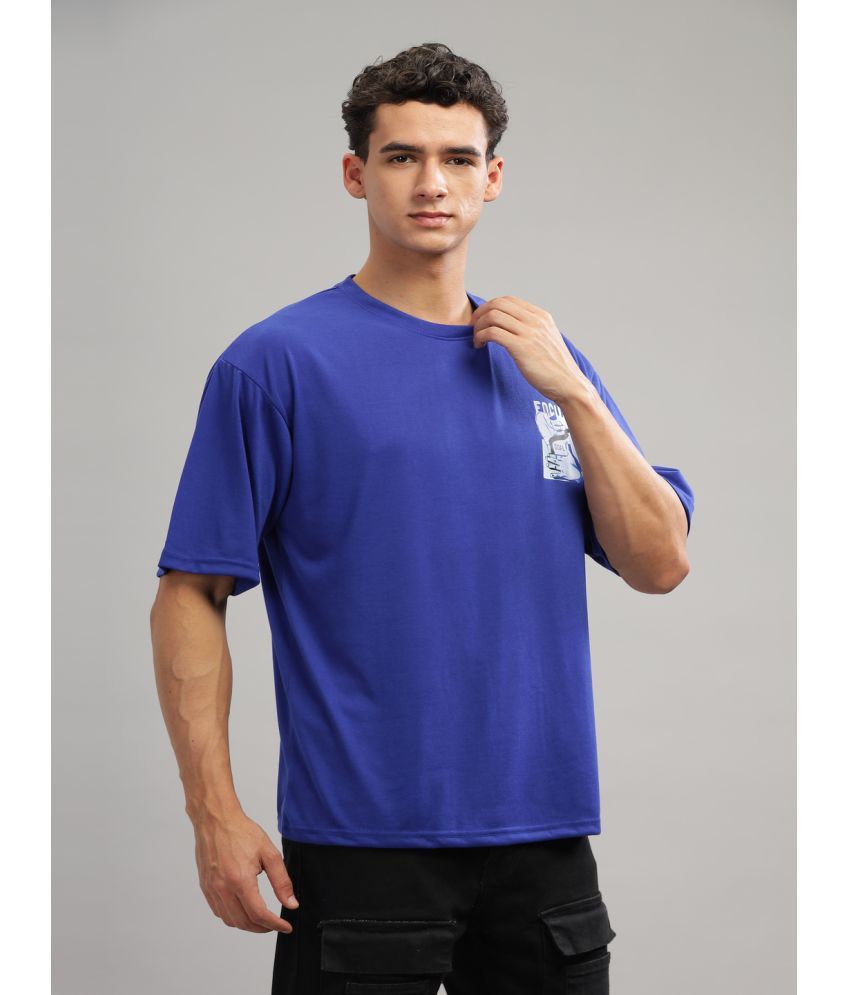     			Gritstones Pack of 1 Cotton Blend Oversized Fit Men's T-Shirt ( Blue )