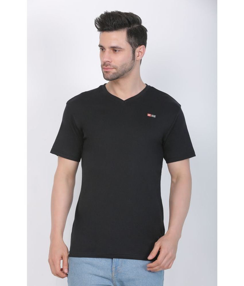     			Indian Pridee 100% Cotton Regular Fit Solid Half Sleeves Men's T-Shirt - Black ( Pack of 1 )