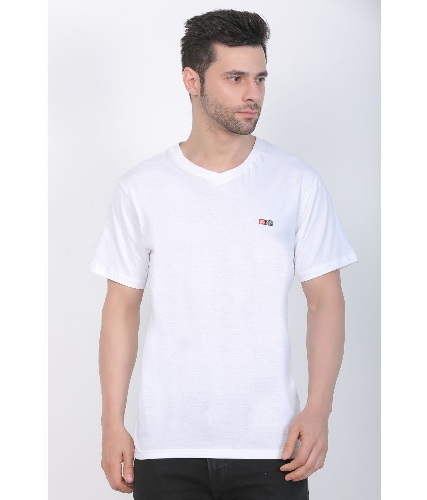     			Indian Pridee 100% Cotton Regular Fit Solid Half Sleeves Men's T-Shirt - White ( Pack of 1 )
