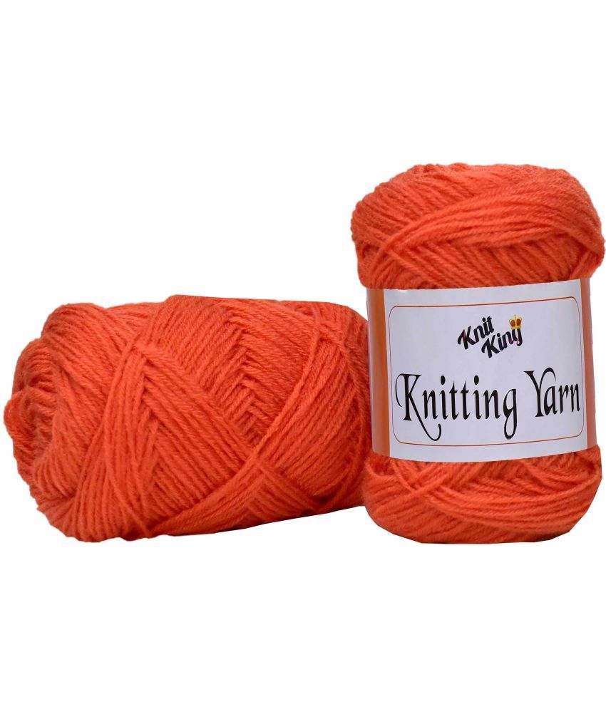     			KNIT KING 100% Acrylic Wool Rust 200 GMS Wool Ball Hand Knitting Wool/Art Craft Soft Fingering Crochet Hook Yarn, Needle Knitting Yarn Thread Dyed-FA Art-ACAJ