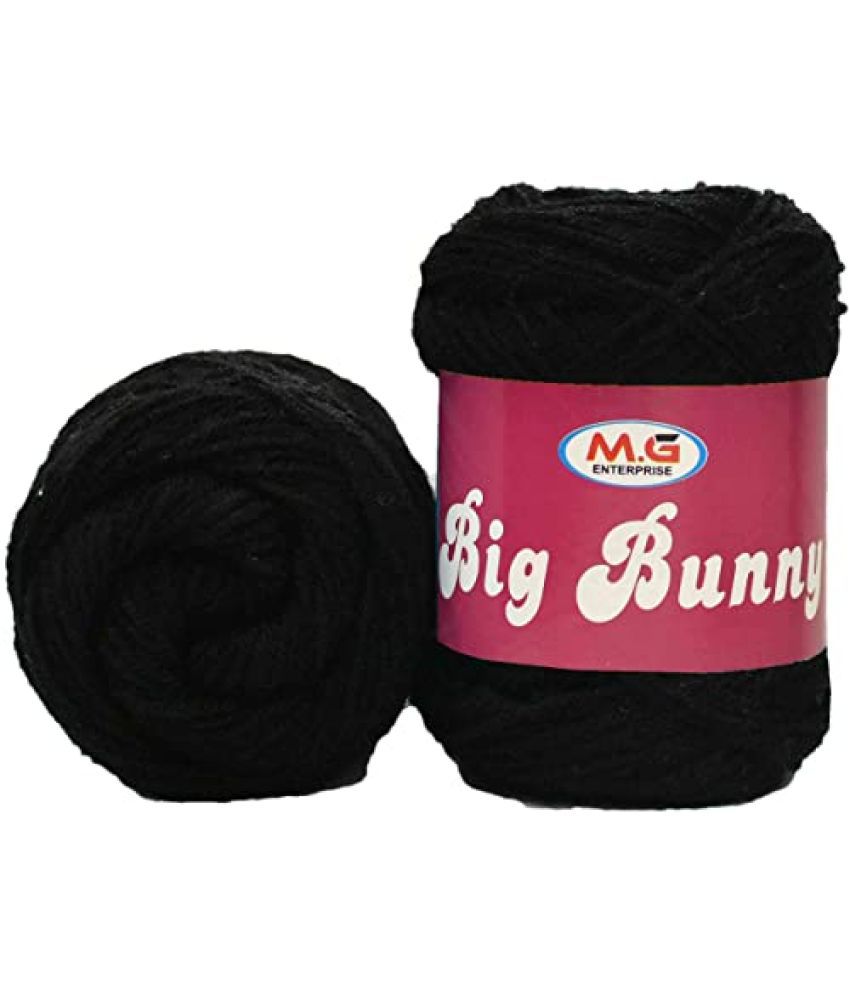     			M.G ENTERPRISE 100% Acrylic Wool Black 100 GMS Wool Ball Hand Knitting Wool/Art Craft Soft Fingering Crochet Hook Yarn, Needle Knitting Yarn Thread Dyed-S Art-AFJ