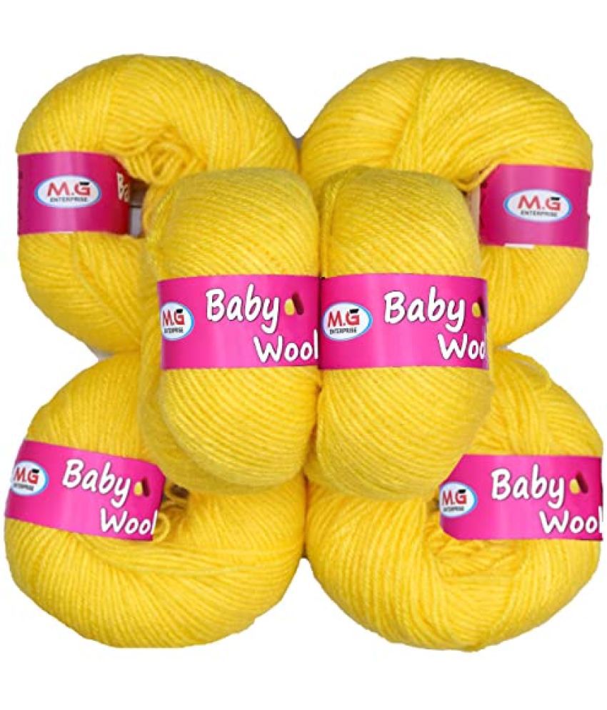     			M.G ENTERPRISE 100% Acrylic Wool Kacha Pila (16 pc) Baby Wool 4 ply Wool Ball Hand Knitting Wool/Art Craft Soft Fingering Crochet Hook Yarn, Needle Knitting Yarn Thread Dyed