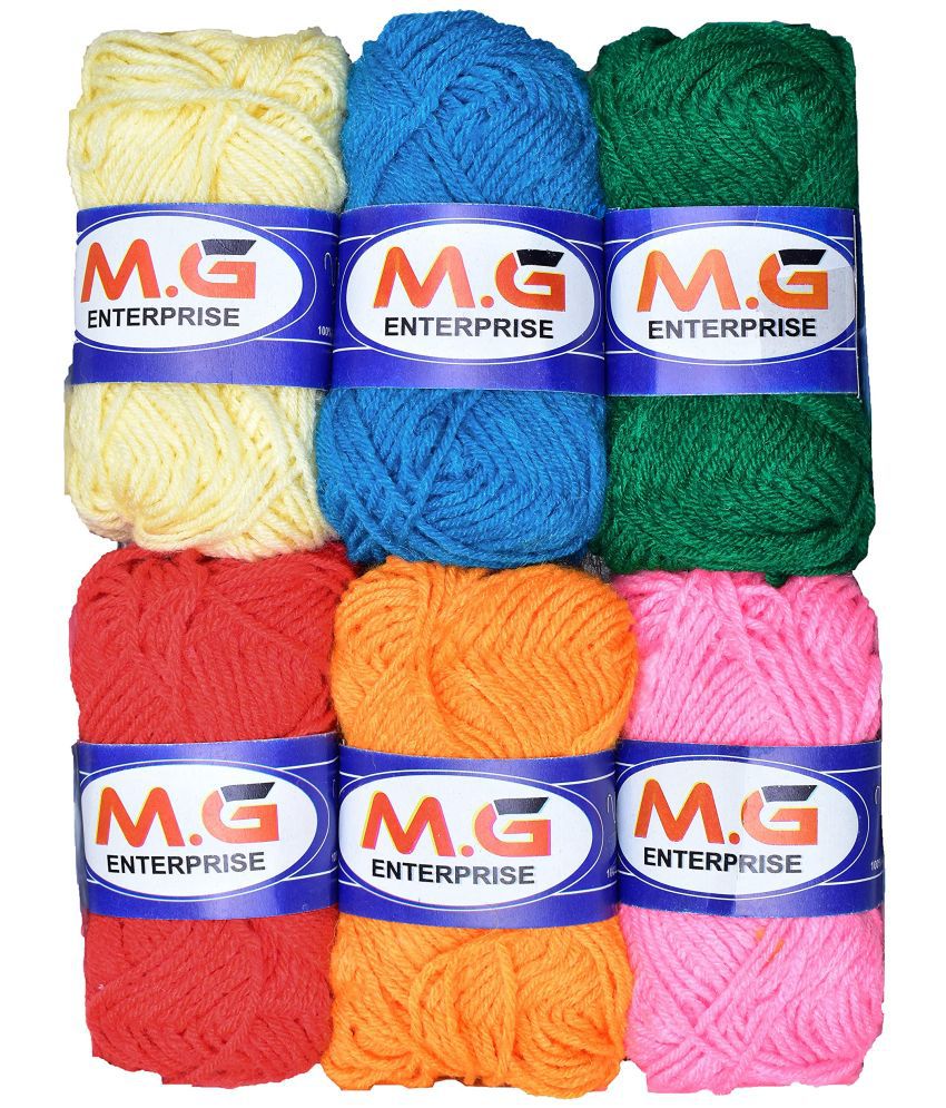     			M.G ENTERPRISE 100% Acrylic Wool White M.G Wool Ball Hand Knitting Wool/Art Craft Soft Fingering Crochet Hook Yarn, Needle Knitting Yarn Thread Dyed ?