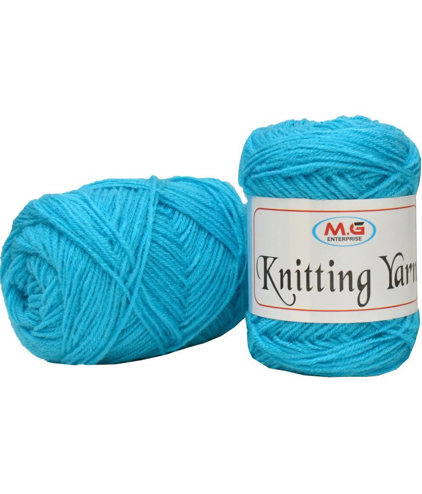     			M.G ENTERPRISE 100% Acrylic Wool Azure 100 GMS Wool Ball Hand Knitting Wool/Art Craft Soft Fingering Crochet Hook Yarn, Needle Knitting Yarn Thread Dyed- Art-ACJI