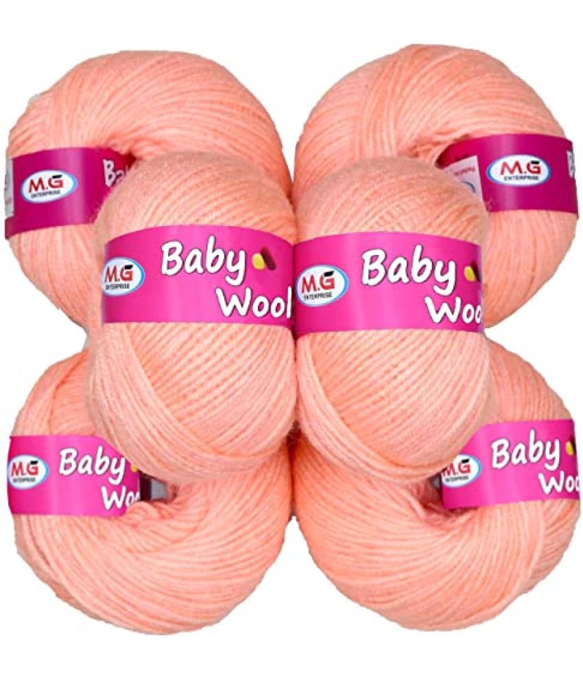     			M.G ENTERPRISE 100% Acrylic Wool Baba (6 pc) Baby Wool 4 ply Wool Ball Hand Knitting Wool/Art Craft Soft Fingering Crochet Hook Yarn, Needle Knitting Yarn Thread Dyed