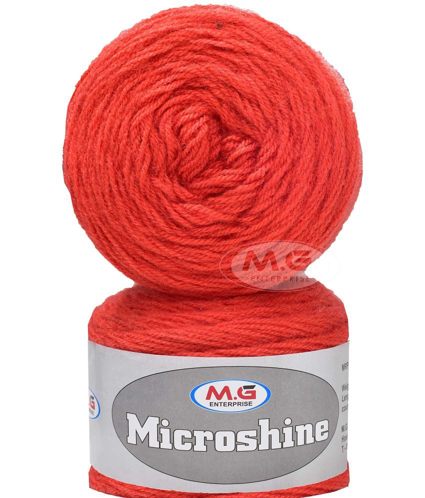     			M.G ENTERPRISE Kintting Yarn, Microshine Dark Orange (200 gm) Wool Hank Hand Knitting Wool/Art Craft Soft Fingering Crochet Hook Yarn, Needle Knitting Yarn Thread Dyed