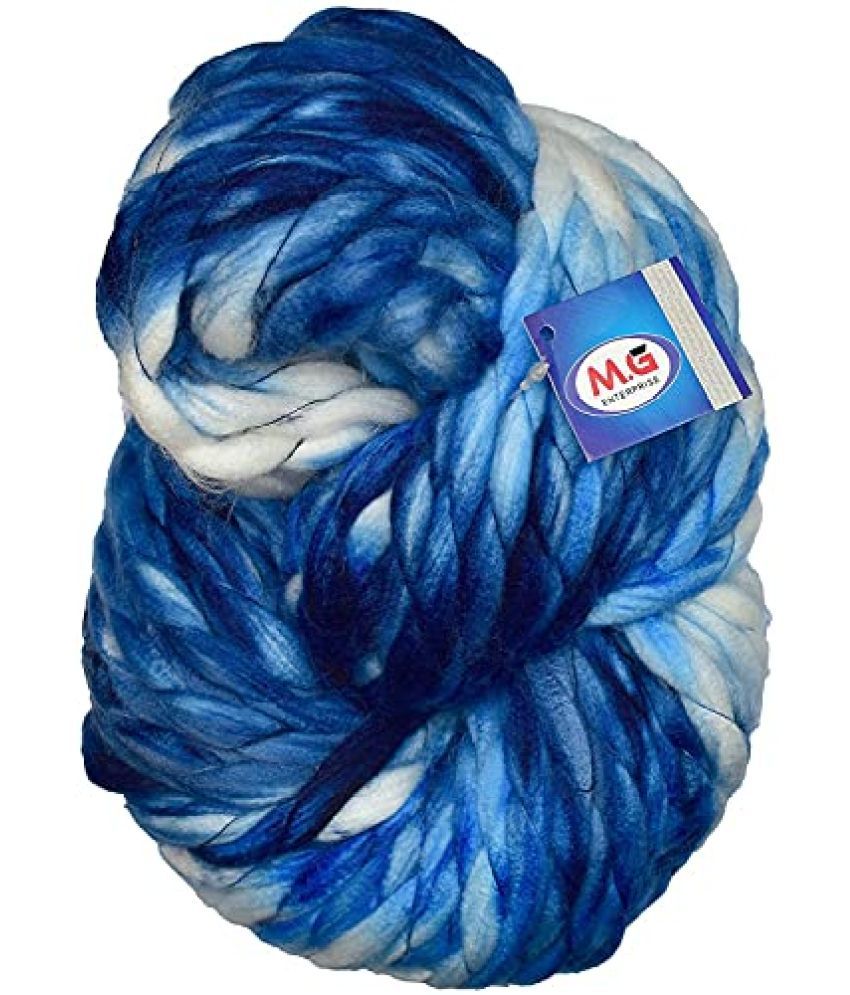     			M.G ENTERPRISE Knitting Yarn Thick Chunky Wool, Jumbo Indigo450 gm Best Used with Knitting Needles, Crochet Needles Wool Yarn for Knitting X