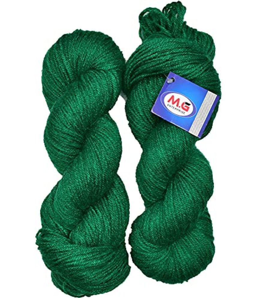     			M.G ENTERPRISE Knitting Yarn Wool Li Leaf Green 200 gm Best Used with Knitting Needles, Crochet Needles Wool Yarn for Knitting