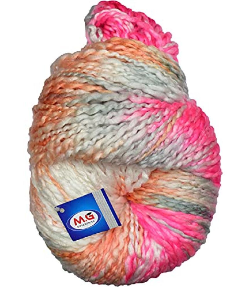     			M.G ENTERPRISE Knitting Yarn Thick Chunky Wool, Sumo Pink Grey 200 gm Best Used with Knitting Needles, Crochet Needles Wool Yarn for Knitting