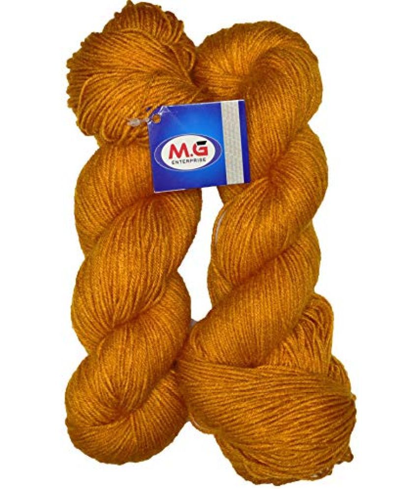     			M.G ENTERPRISE Os wal Knitting Yarn, Brilon Deep Mustard (400 gm) Wool Hank Hand Knitting Wool/Art Craft Soft Fingering Crochet Hook Yarn, Needle Knitting Yarn Thread Dyed