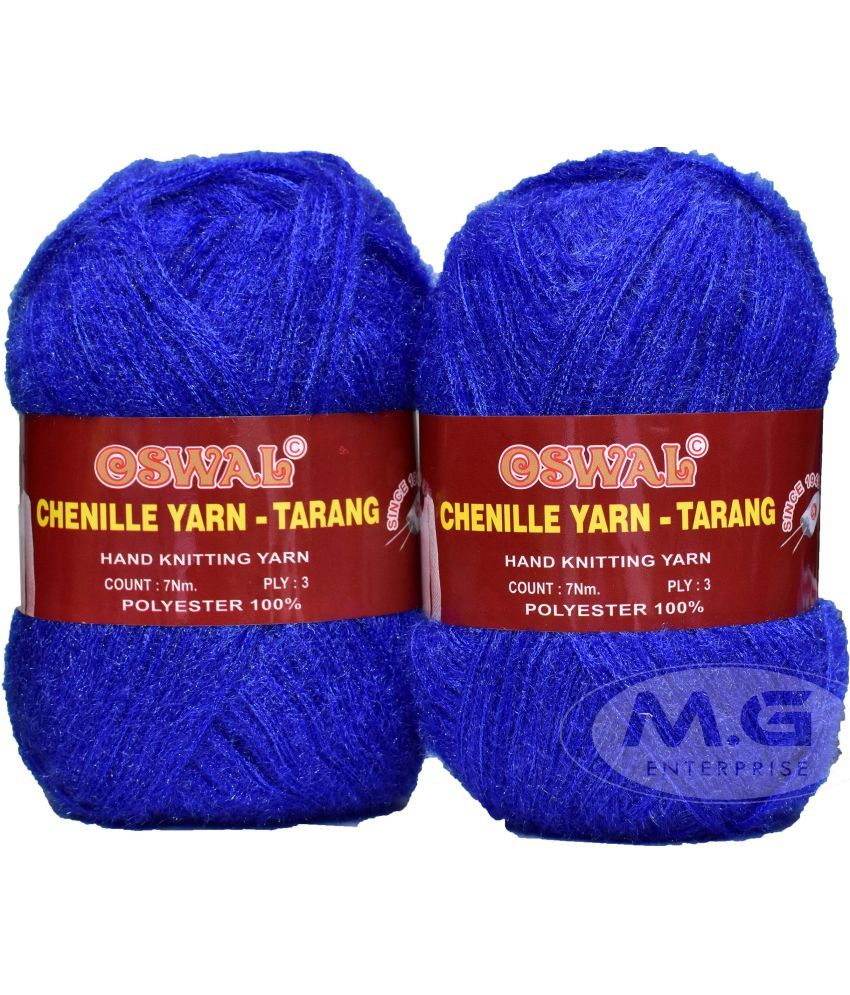     			M.G ENTERPRISE Os wal Knitting Wool Yarn, Soft Tarang Feather Wool Ball Royal Blue 500 gm Best Used with Knitting Needles, Soft Tarang Wool Crochet NeedlesWool Yarn for Knitting Os wal