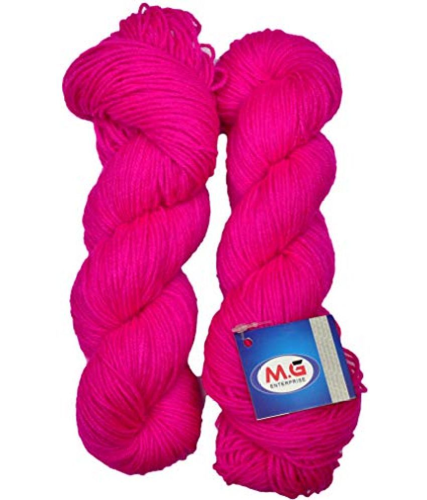    			M.G ENTERPRISE Os wal Knitting Yarn, Brilon Light Magenta (500 gm) Wool Hank Hand Knitting Wool/Art Craft Soft Fingering Crochet Hook Yarn, Needle Knitting Yarn Thread Dyed