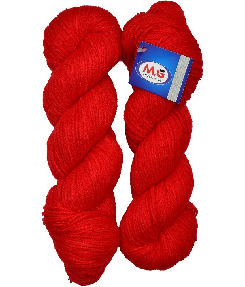     			M.G ENTERPRISE Os wal Brilon Candy Red (500 gm) Wool Hank Hand Knitting Wool/Art Craft Soft Fingering Crochet Hook Yarn, Needle Knitting Yarn Thread Dyed