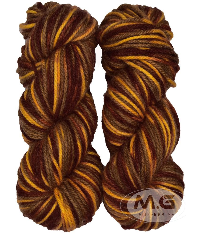     			M.G ENTERPRISE Os wal Knitting Yarn Thick Chunky Wool, Varsha Deep Mustard Mix 200 gm Best Used with Knitting Needles, Crochet Needles Wool Yarn for Knitting Os walB