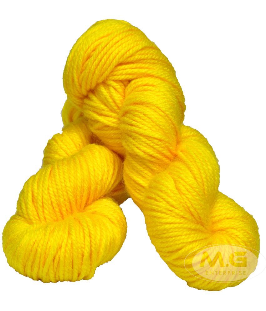     			M.G ENTERPRISE Os wal Knitting Yarn Thick Chunky Wool, Varsha Yellow 400 gm Best Used with Knitting Needles, Crochet Needles Wool Yarn for Knitting Os walJ