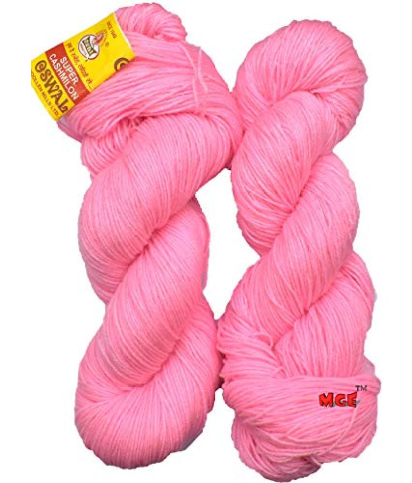    			M.G ENTERPRISE Os wal 3 ply Pink (500 gm) Wool Hank Hand Knitting Wool/Art Craft Soft Fingering Crochet Hook Yarn, Needle Knitting Yarn Thread Dyed