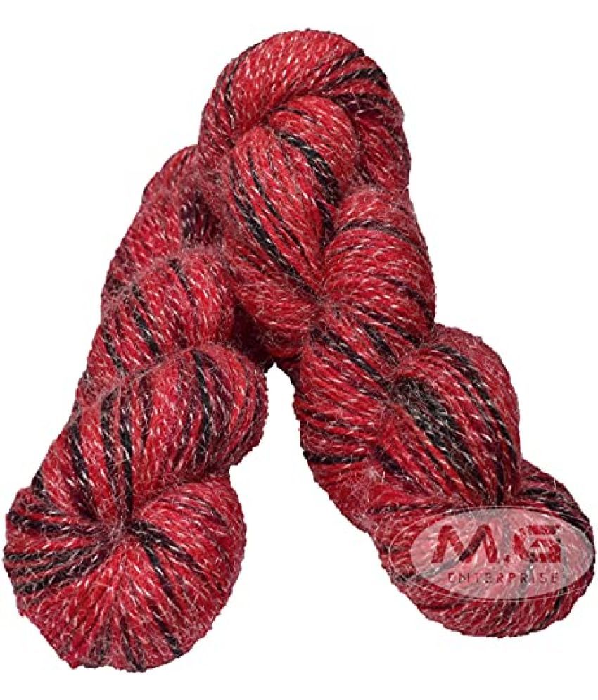     			M.G ENTERPRISE Os wal Knitting Yarn Arman Wool, Soft Fancy Wool Redmix 200 gm Best Used with Knitting Needles, Soft Fancy Wool Crochet NeedlesWool Yarn for Knitting Os wal C