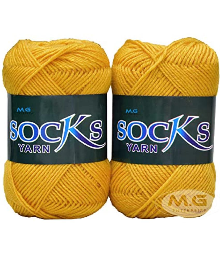     			M.G ENTERPRISE Premium Socks high Strength Nylon Yarn Suitable for Socks, Accessories, and Home Decor. 300 gm Ladu Pila Suitable for Both Crocheting & Knitting. A V XA