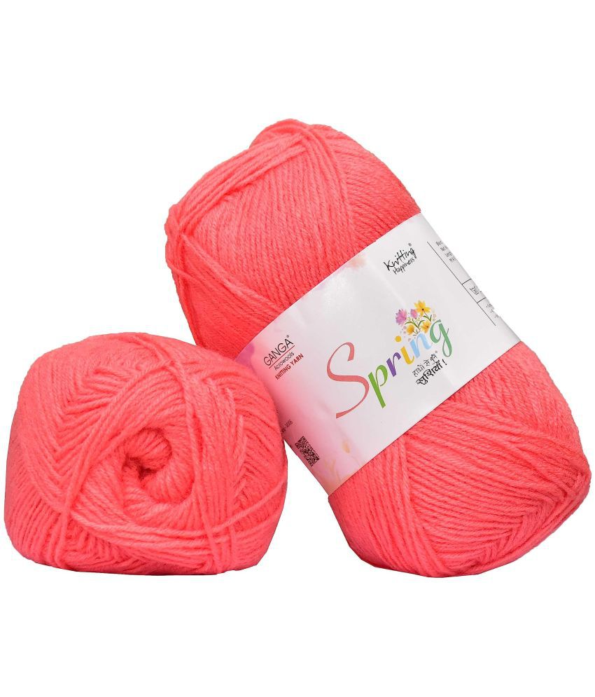    			M.G ENTERPRISE Spring Peach 600 GMS Wool Ball Hand Knitting Wool / Art Craft Soft Fingering Crochet Hook Yarn, Needle Knitting Yarn Thread Dyed-J Art-AEGH