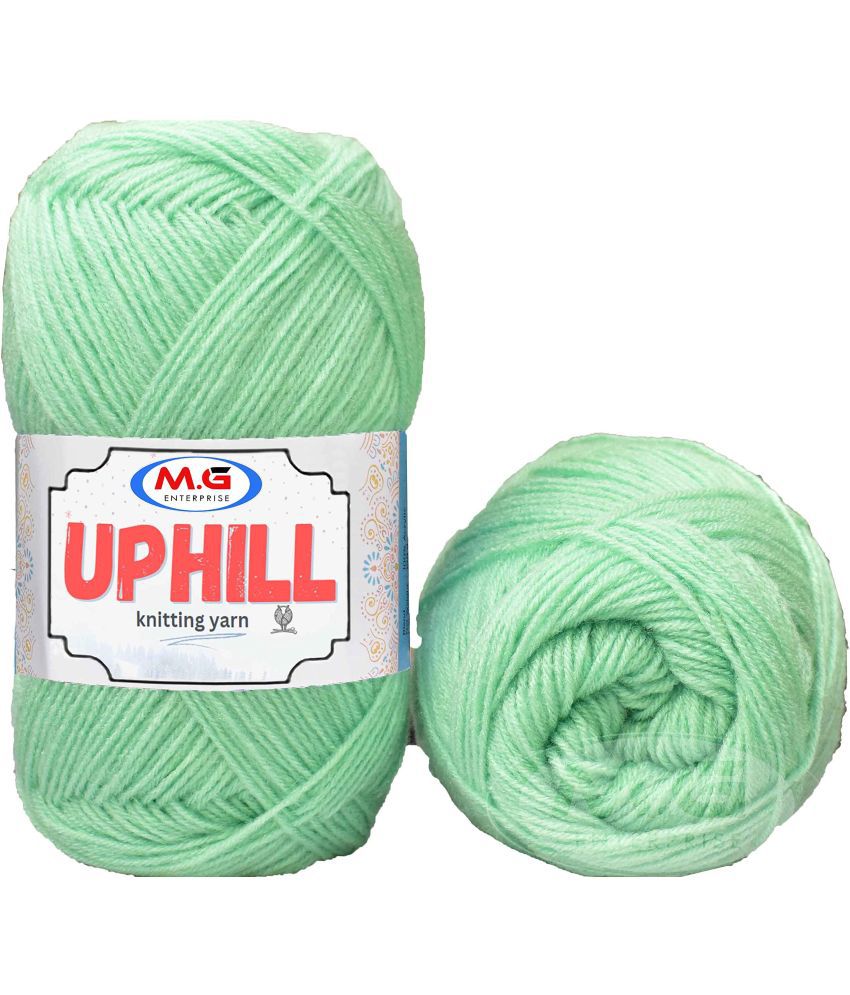     			M.G ENTERPRISE Uphill Grape Green 400 GMS Wool Hank Hand Knitting Wool/Art Craft Soft Fingering Crochet Hook Yarn, Needle Knitting Yarn Thread Dyed- Art-AFJH