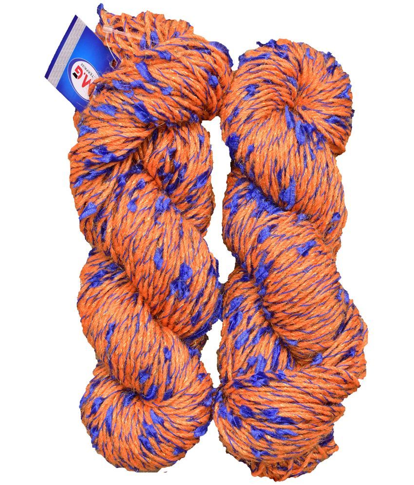     			M.G ENTERPRISE Veronica Orange (500 gm) Wool Hank Hand Knitting Wool/Art Craft Soft Fingering Crochet Hook Yarn, Needle Knitting Yarn Thread Dyed