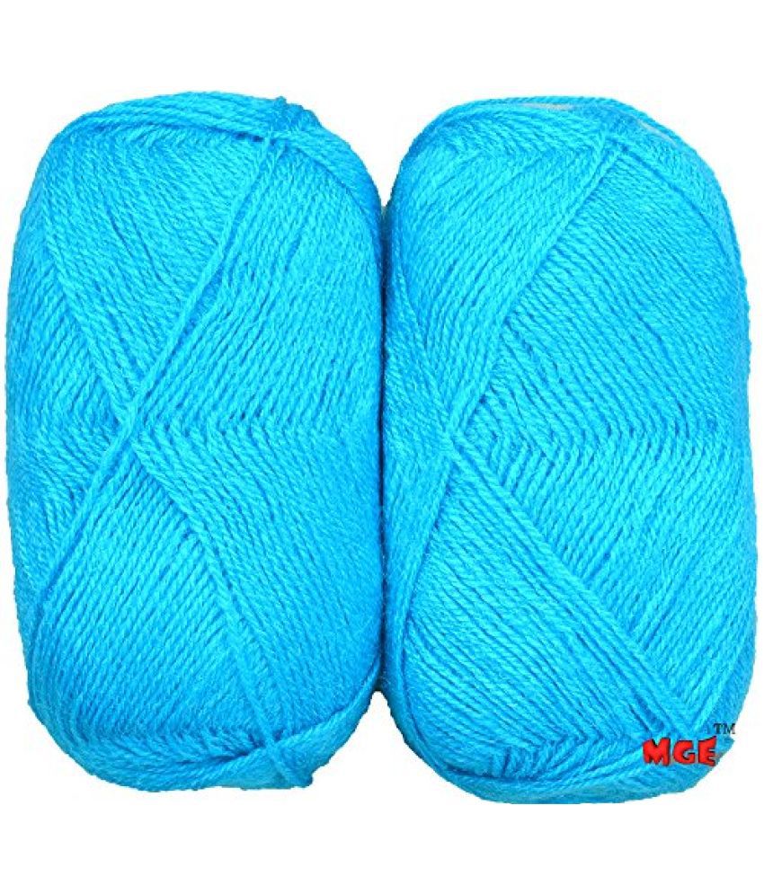     			M.G ENTERPRISE Zaima Aqua Ble (200 gm) Wool Hank Hand Knitting Wool/Art Craft Soft Fingering Crochet Hook Yarn, Needle Knitting Yarn Thread Dyed