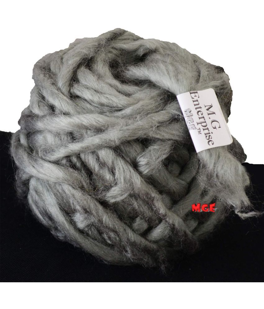     			M.G Enterprise Knitting Yarn Thick Chunky Roving Jumbo Wool, Grey 100 gm Best Used with Knitting Needles, Crochet Needles Roving Jumbo Wool Yarn for Knitting