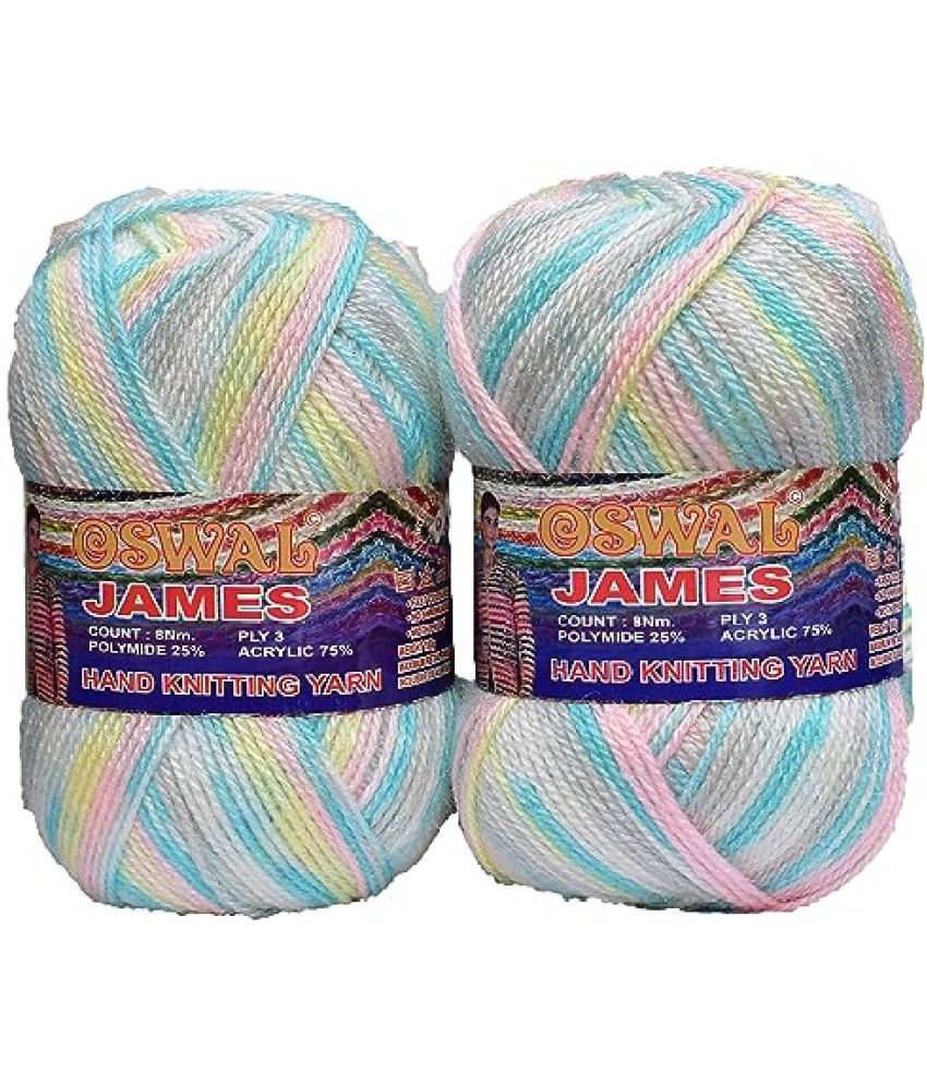     			M.G Enterprise Os wal James Knitting Yarn Wool, Rainbow Ball 200 gm Best Used with Knitting Needles, Crochet Needles Wool Yarn for Knitting Os wal