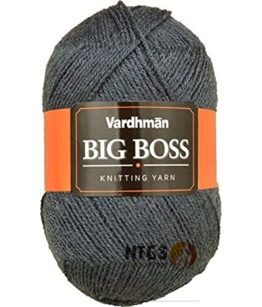     			NTGS Vardhman Big boss Wool Hand Knitting Soft Fingering crochetyarn/Thread Mouse grey400gm Shade no-30