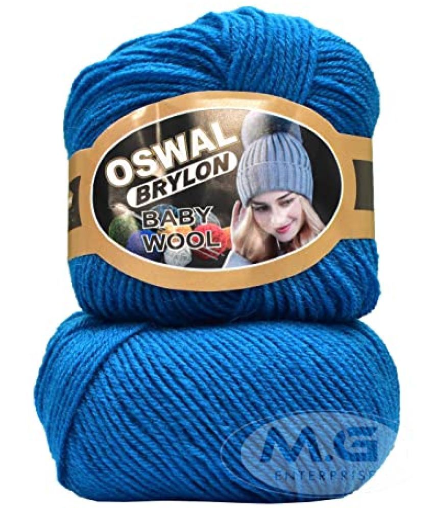     			Oswal 120% Acrylic Wool Blue 12 GMS Wool 4 ply Wool Ball Hand Knitting Wool/Art Craft Soft Fingering Crochet Hook Yarn- Art-AEBA