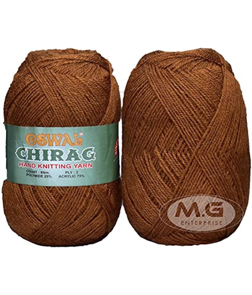     			Oswal Chirag Choclate Brown (200 gm) Wool Ball Hand Knitting Wool/Art Craft Soft Fingering Crochet Hook Yarn, Needle Knitting Yarn Thread Dyed BI