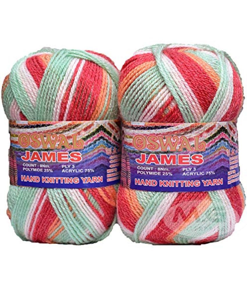     			Oswal James Knitting Yarn Wool, Peach MixWL 200 GMS Best Used with Knitting Needles, Crochet Needles Wool Yarn for Knitting.-AK Art-Cag