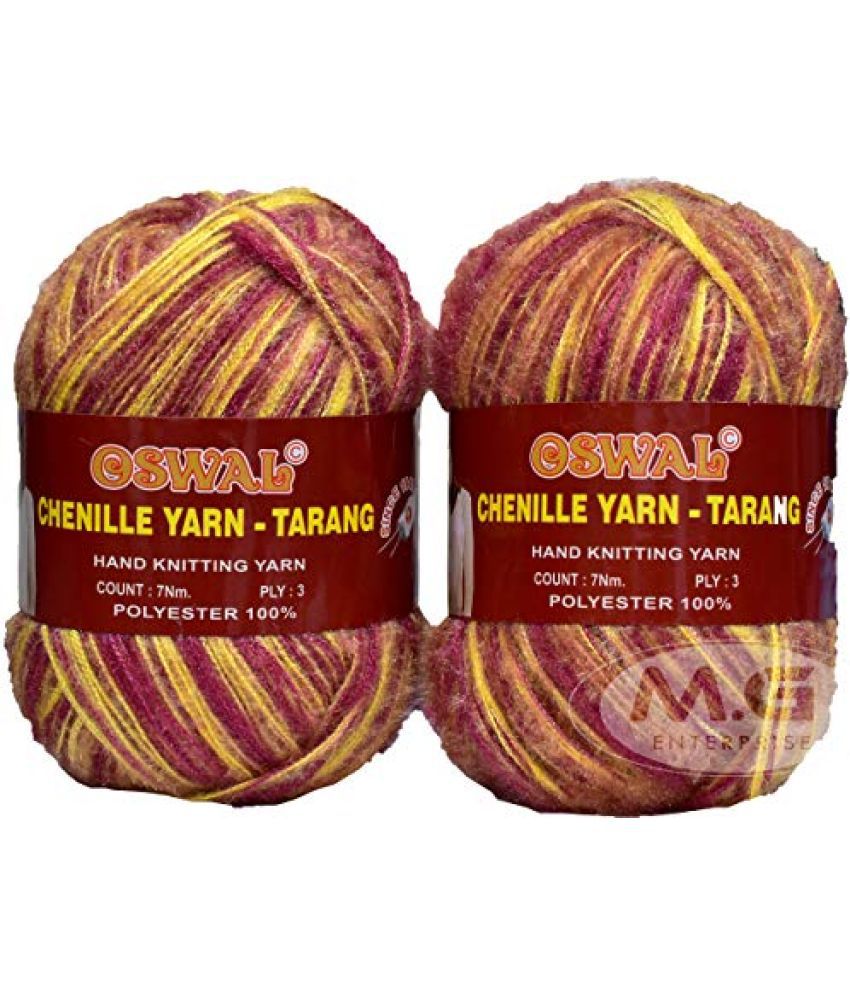     			Oswal Knitting Wool Yarn, Soft Tarang Feather Wool Ball Pancy 200 gm Best Used with Knitting Needles, Soft Tarang Wool Crochet NeedlesWool Yarn for Knitting. by Oswal