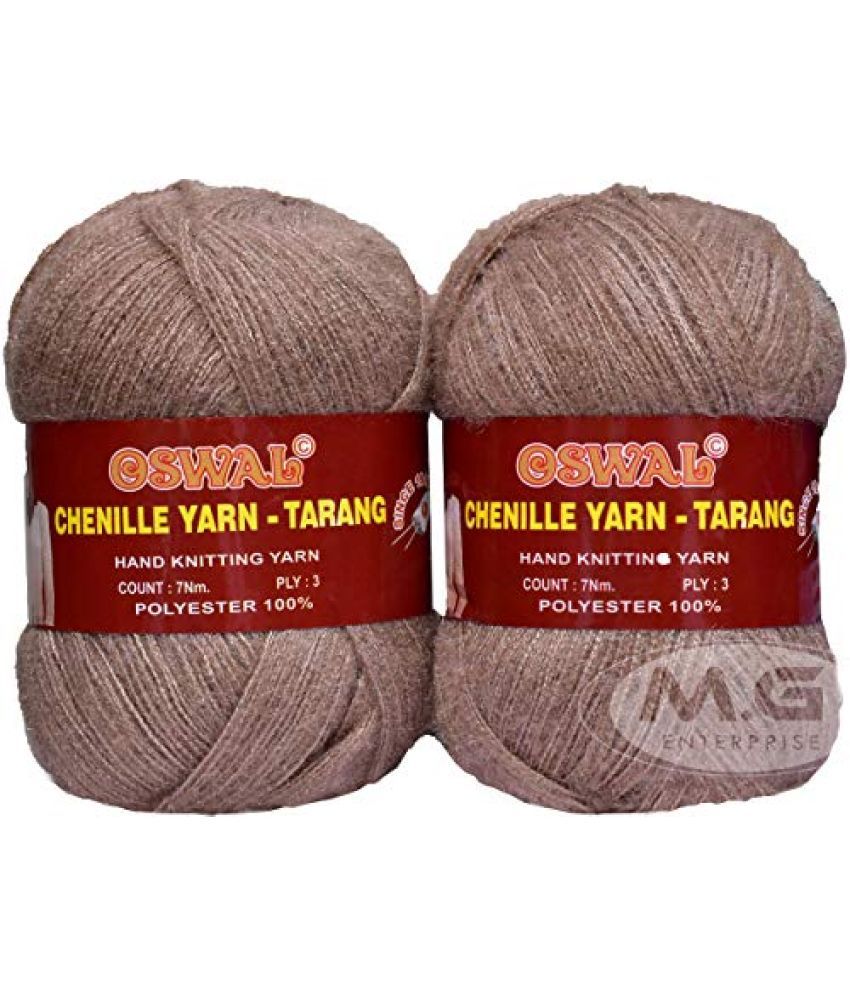     			Oswal Knitting Wool Yarn, Soft Tarang Feather Wool Ball Chocolate 200 gm Best Used with Knitting Needles, Soft Tarang Wool Crochet NeedlesWool Yarn for Knitting. by Oswal