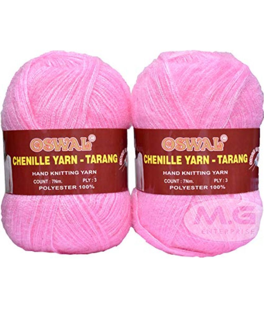     			Oswal Knitting Wool Yarn, Soft Tarang Feather Wool Ball Pink 200 gm Best Used with Knitting Needles, Soft Tarang Wool Crochet NeedlesWool Yarn for Knitting. by Oswal