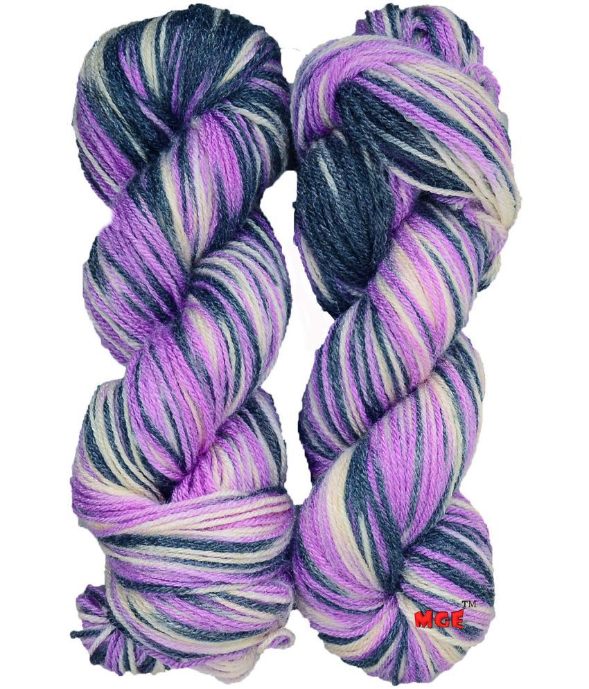     			Oswal Knitting Yarn Wool, Multi Purple 200 gm Woolen Crochet Yarn Thread. Best Used with Knitting Needles, Crochet Needles. M.G Enterprise Wool Yarn for Knitting. Best Woolen Thread.