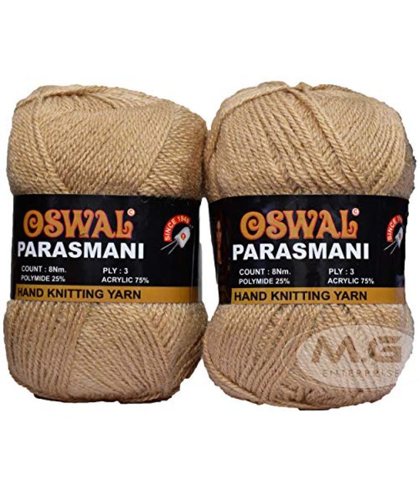     			Oswal Parasmani Knitting Yarn Wool, Skin Ball 200 gm Best Used with Knitting Needles, Crochet Needles Wool Yarn for Knitting. by Oswal