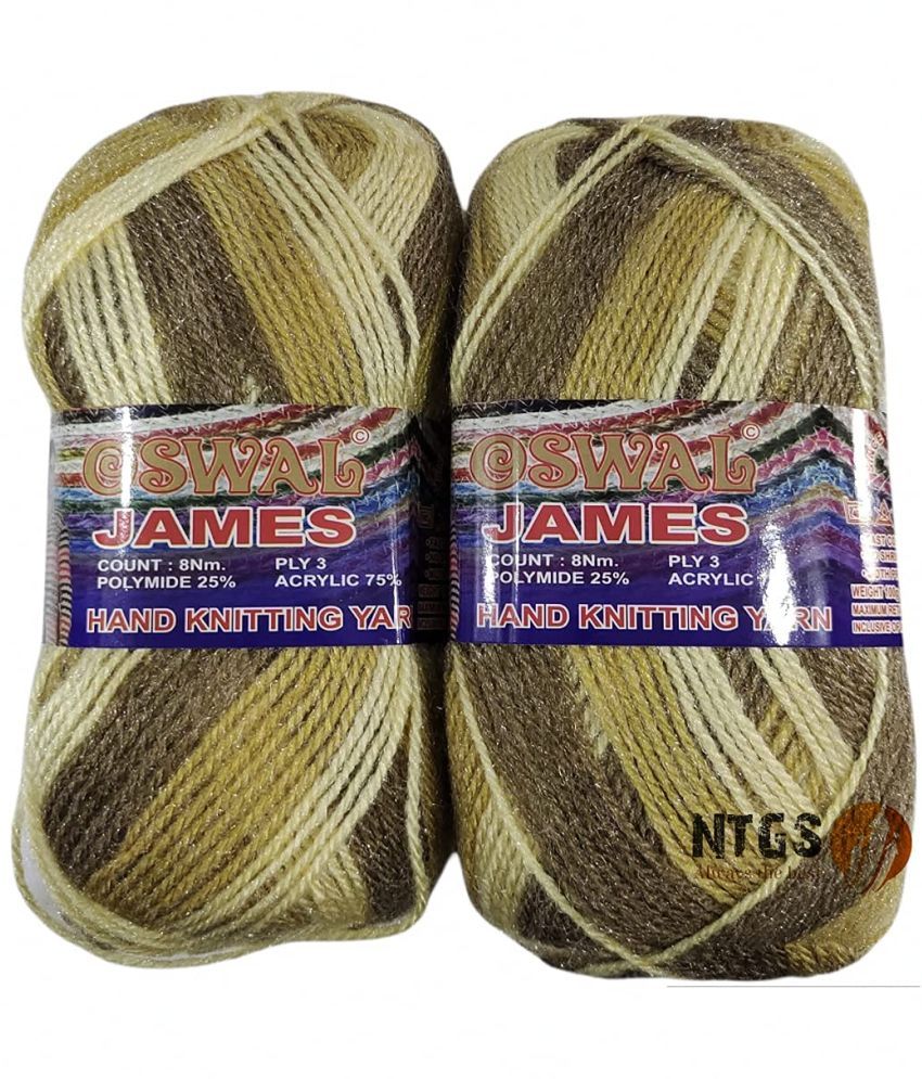     			Oswaljames Knitting Yarn 3ply Wool, 200 gm Best Used with Knitting Needles, Crochet Needles Wool Yarn for Knitting. Shade no.14