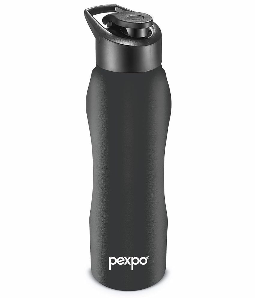     			Pexpo Sports and Hiking Stainless Steel Bistro Black Sipper Water Bottle 1000 ml mL ( Set of 1 )