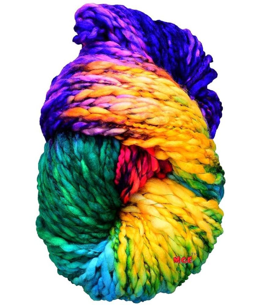     			Simi Knitting Sumo Yarn Thick Chunky Wool, Rainbow 500 gm Best Used with Knitting Needles, Crochet Needles Wool Yarn for Knitting. by Simi