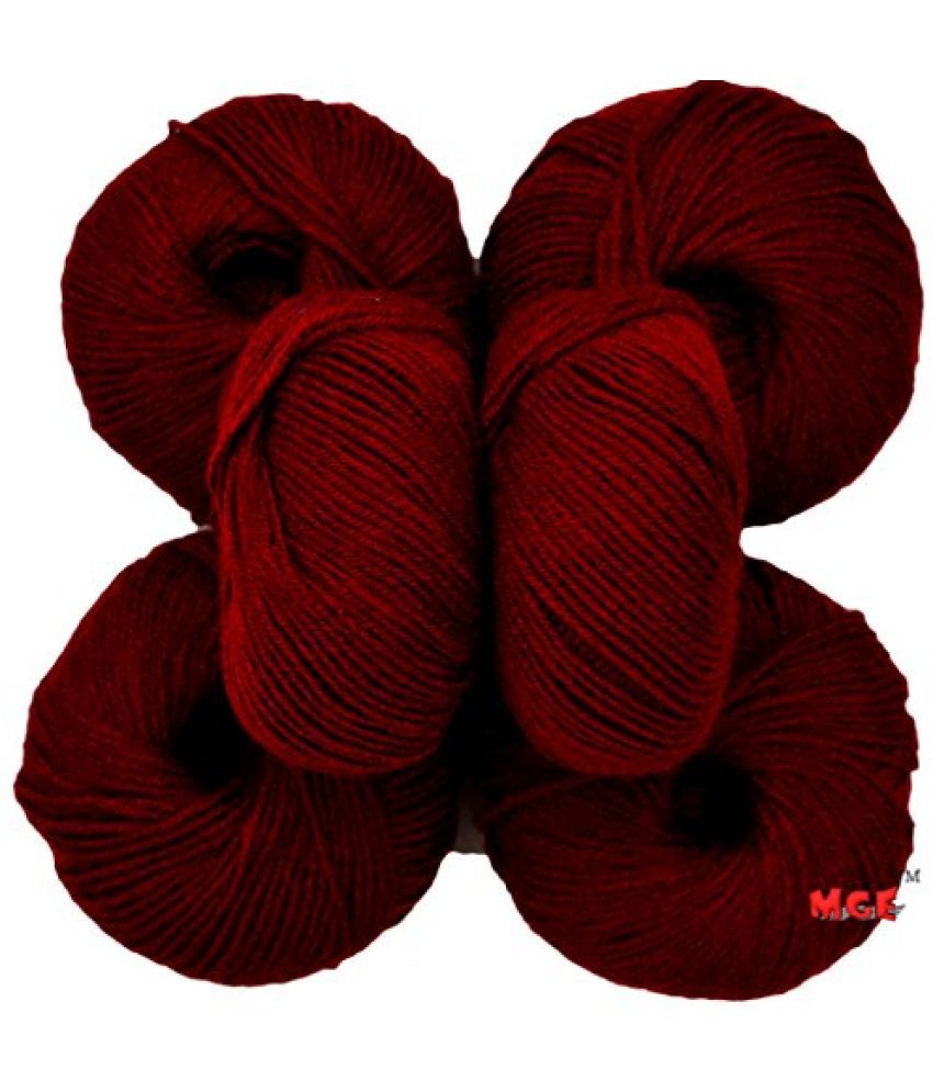     			Vardhman 100% Acrylic Wool Mehroon (Pack of 12) Baby Soft Wool Ball Hand Knitting Wool/Art Craft Soft Fingering Crochet Hook Yarn, Needle Knitting Yarn Thread Dyed ?