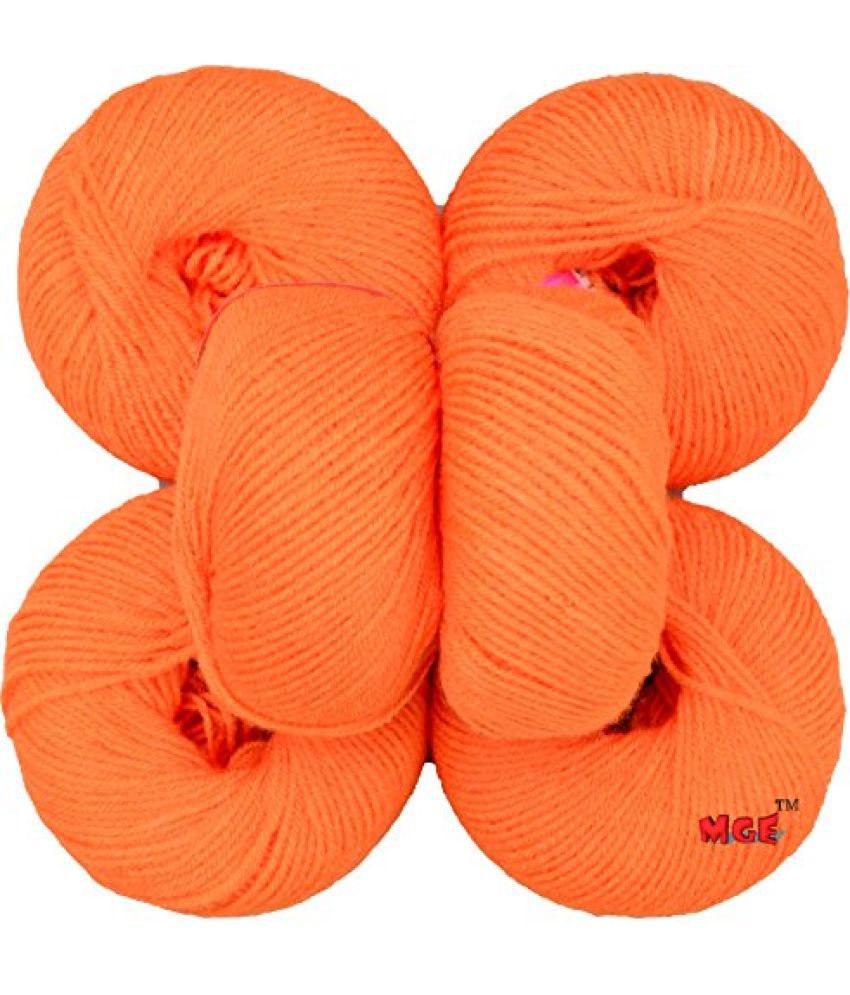     			Vardhman Acrylic Knitting Wool, Pack of 6 (Orange) (Pack of 14)
