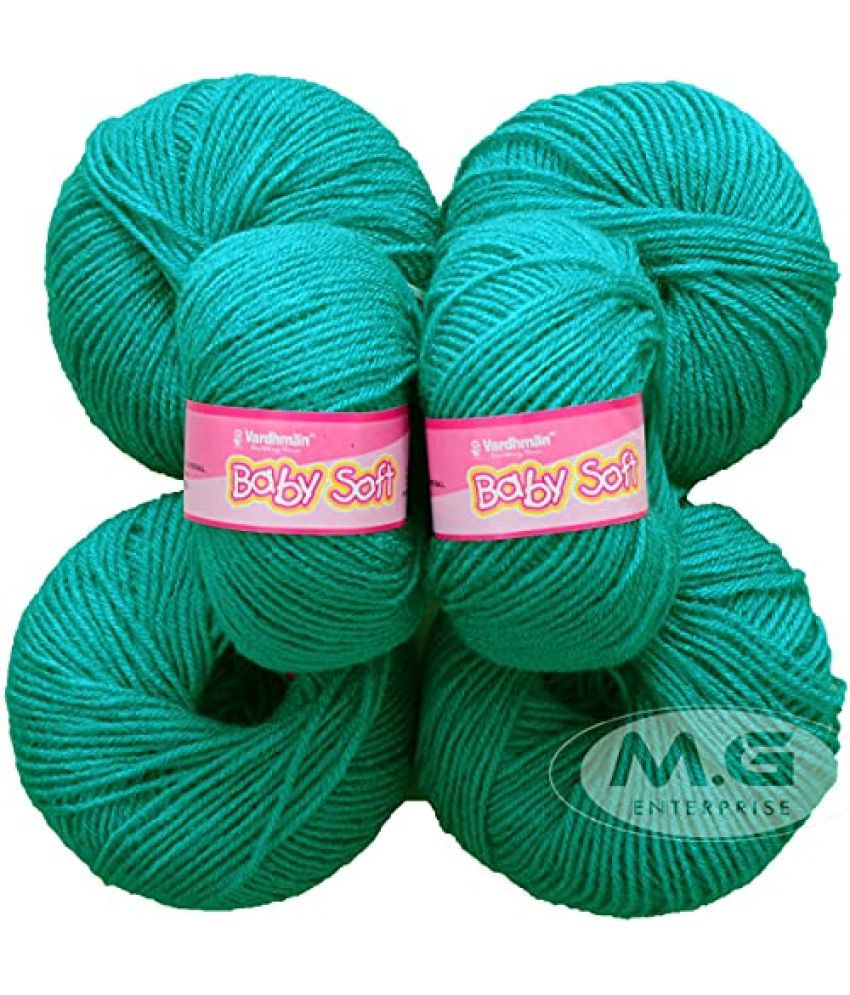     			Vardhman Baby Yarn 100% Acrylic Wool Teal (6 pc) Baby Wool 4 ply Wool Ball Hand Knitting Wool/Art Craft Soft Fingering Crochet Hook Yarn, Needle Knitting Yarn Thread Dyed