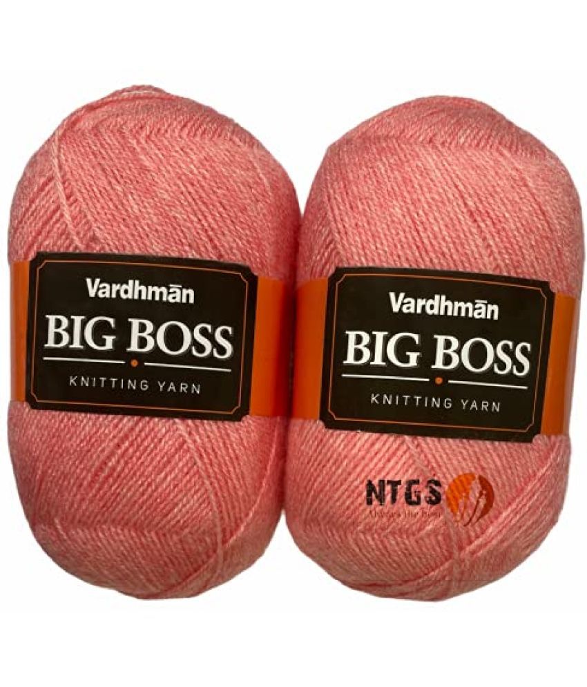     			Vardhman BigBoss Wool Soft Fingering Hand Knitting Dyed Dark Peach Wool Crochet Hook Yarn (200 g) Shade no.29
