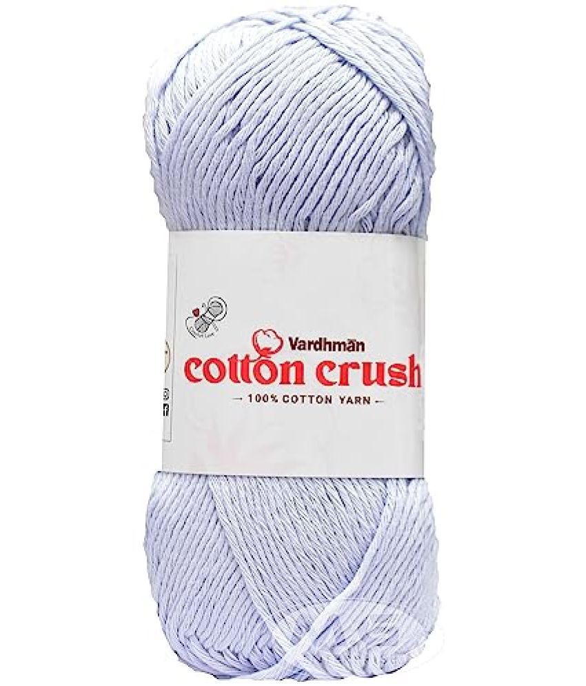     			Vardhman Cotton Crush 8-ply Sky 600 GMS 100% Cotton Ball Hand Knitting Cotton/Art Craft Soft Fingering Crochet Hook Yarn, Needle Knitting Yarn Thread Dyed-CO Art-AFEF