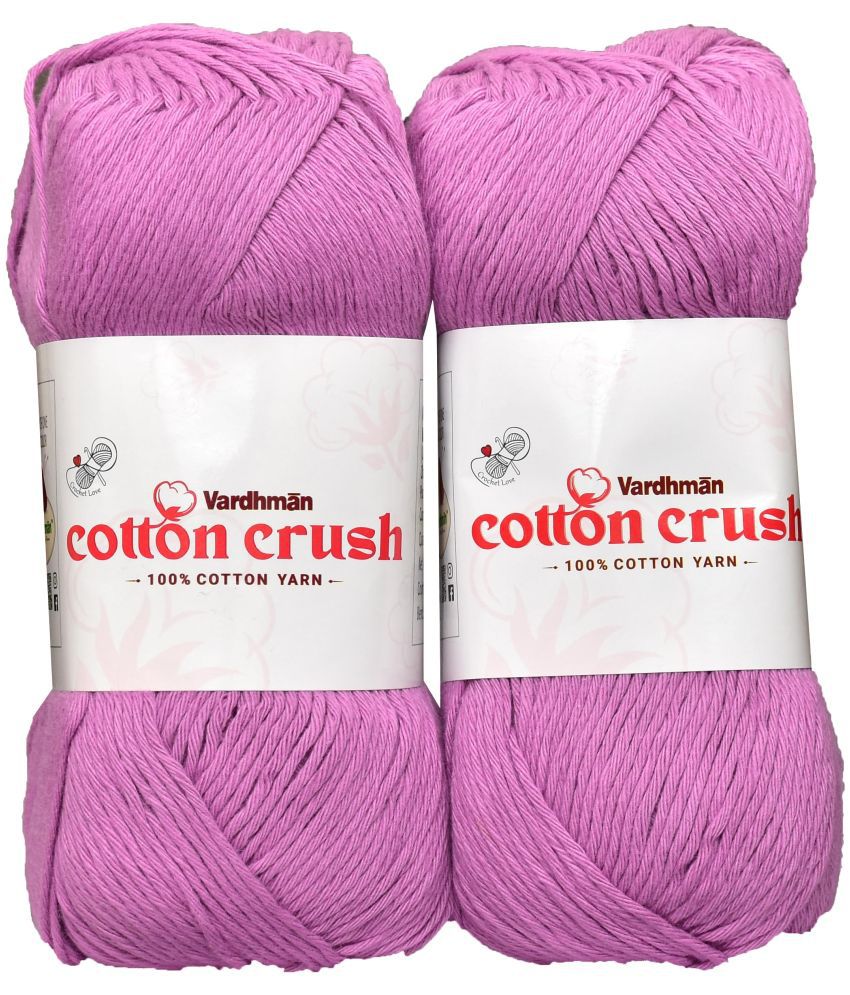     			Vardhman Cotton Crush 8-ply Purple 600 GMS 100% Cotton Ball Hand Knitting Cotton/Art Craft Soft Fingering Crochet Hook Yarn, Needle Knitting Yarn Thread Dyed-IC Art-AFCI